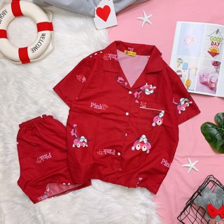 Bộ kate Thái ngắn Tone Đỏ