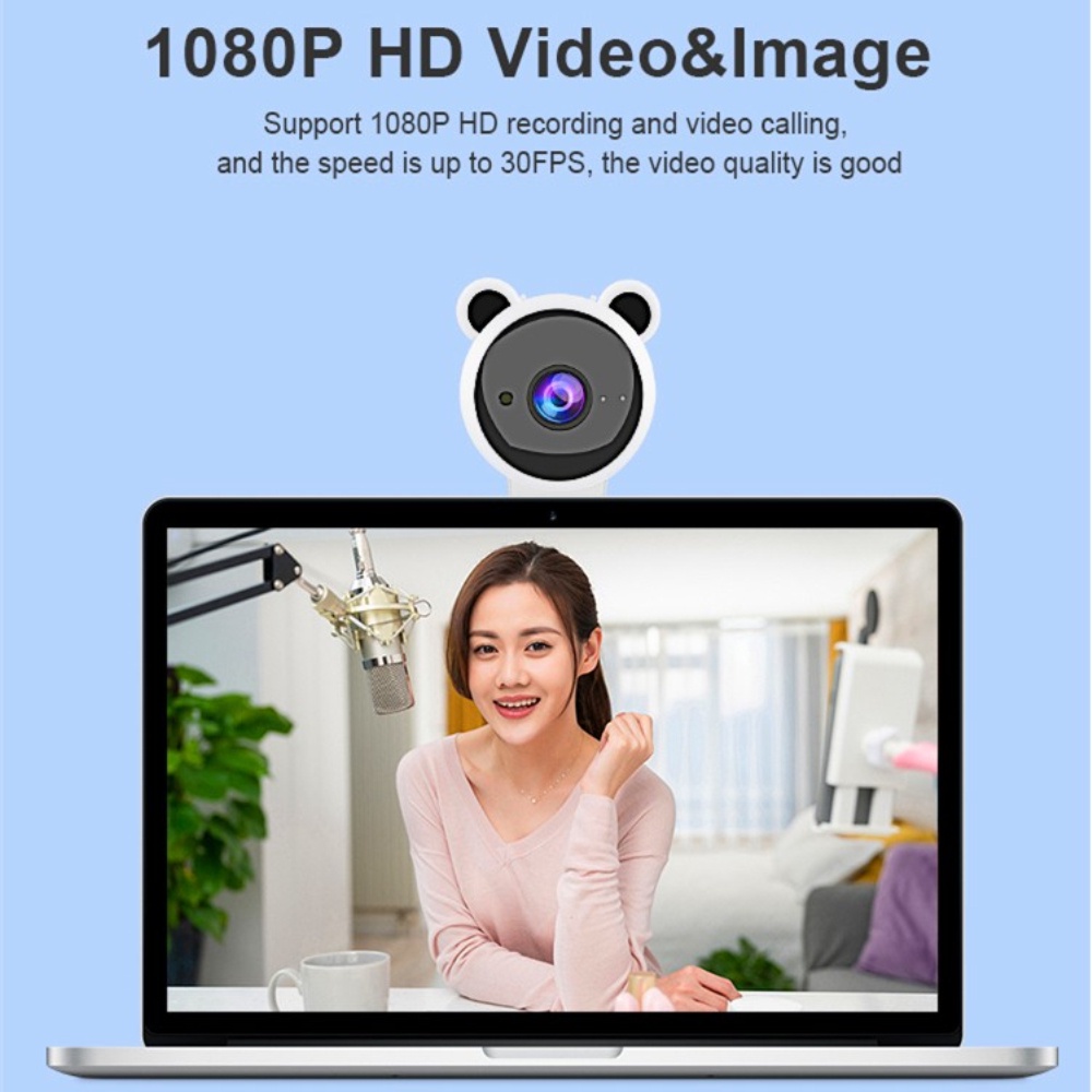 Camera HD 1080P USB Webcam Máy tính Web Camera có Micrô Tích hợp Camera Video cho Máy tính xách tay PC Giáo dục Trực tuyến Webcam Full HD | BigBuy360 - bigbuy360.vn
