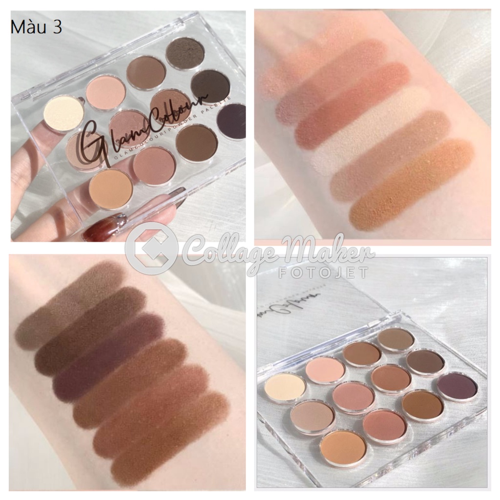 Bảng phấn mắt Glam Colour 12 ô vỏ trong suốt