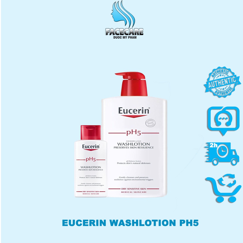 EUCERIN SỮA TẮM dành cho da Nhạy Cảm PH5  BODY &amp; FACE WASHLOTION 200ml, 400ml, 1000ml