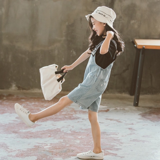 Set yếm jean bé gái lớn từ 15-45 kg