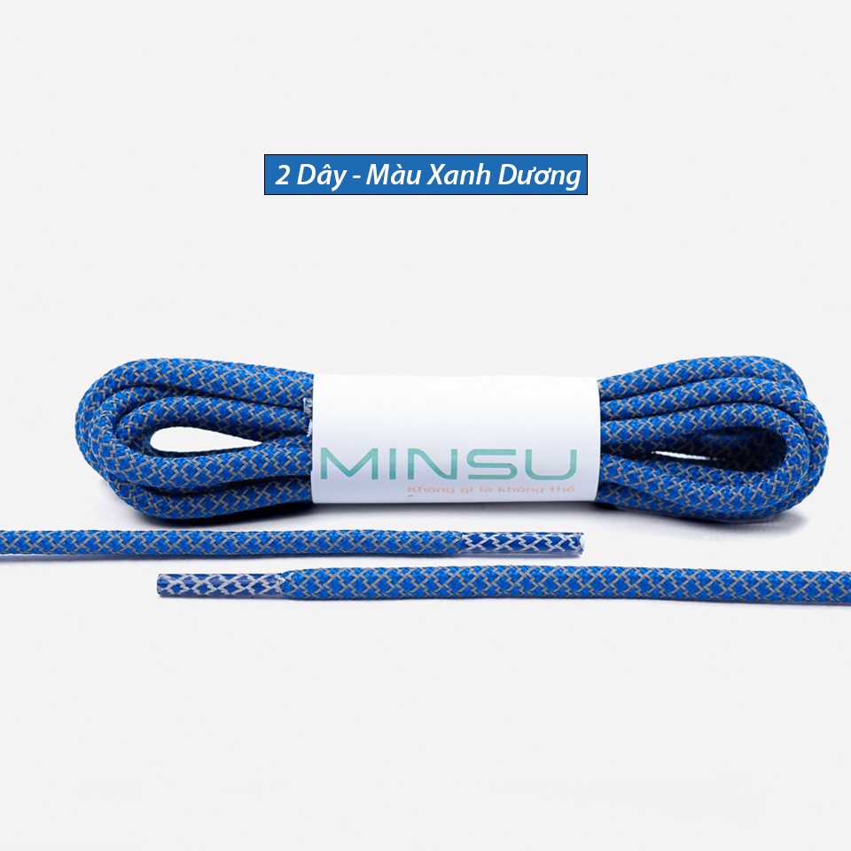 Dây Giày Phản Quang Chính Hãng MINSU M9501 Cho Giày Thể Thao Shoelaces Bản Tròn Cho yz350, 500, 700, Yeezy