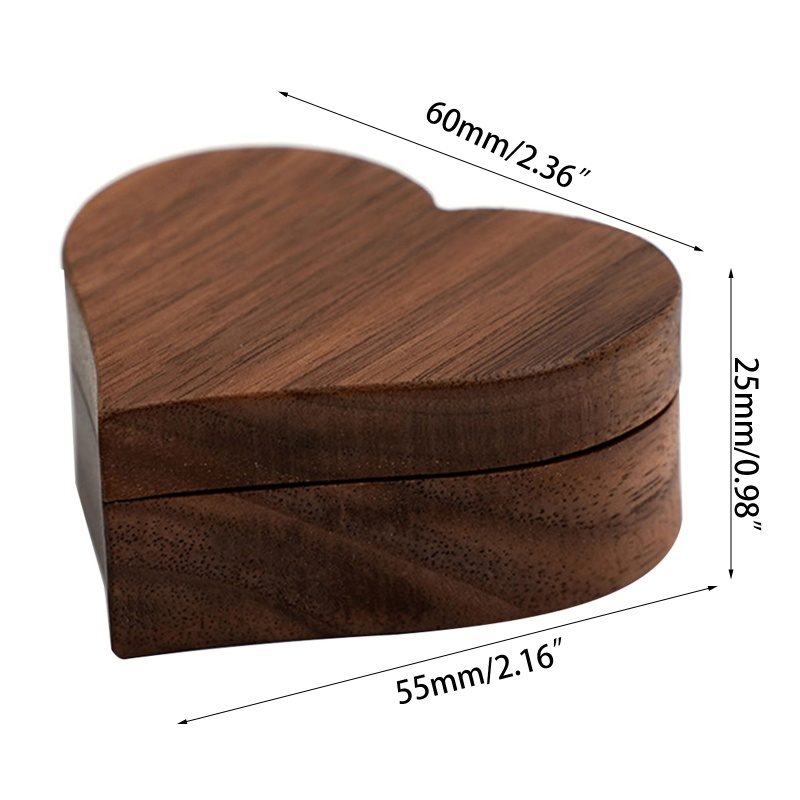 Hộp Đựng Nhẫn Bằng Gỗ Trơn Kèm Nắp Đậy Sắp Xếp Gọn Gàng