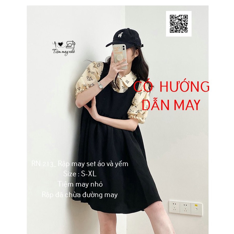 RN213_rập giấy may set áo và yếm nữ