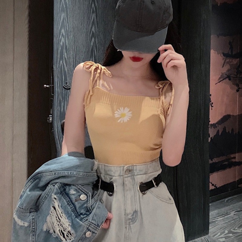 Áo Yếm Dệt Kim Thêu Hoa Xinh Xắn Cho Nữ