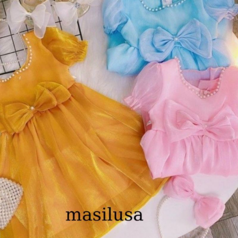 Đầm voan tơ tiểu thư xinh xắn size bé 2 3 4 5 tuổi