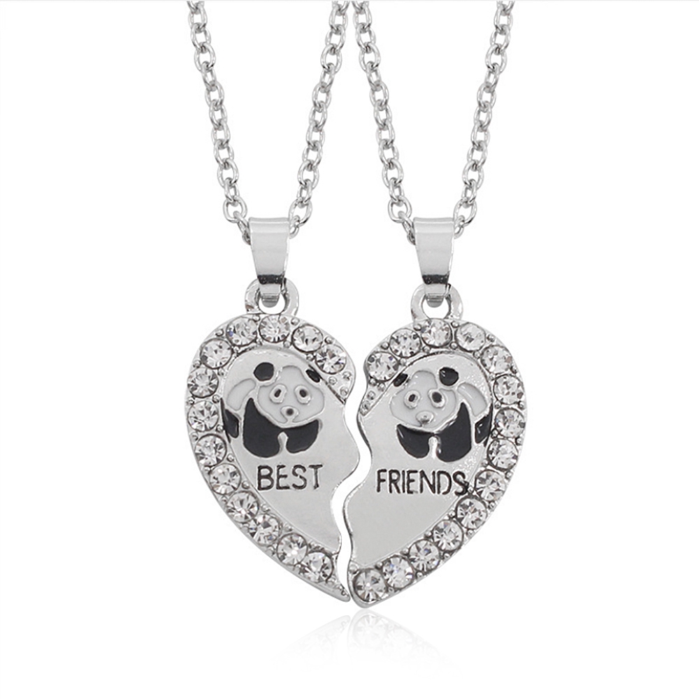 Set 2 vòng cổ đôi thiết kế mảnh ghép độc đáo tùy chọn kiểu dáng dành cho bạn thân