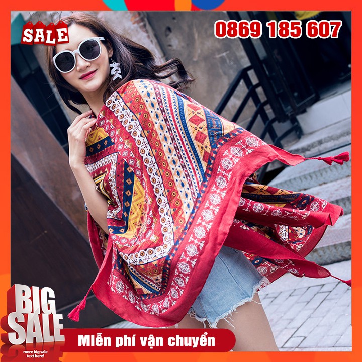 Khăn Choàng Boho Thời Trang Đi Biển Họa Tiết Thổ Cẩm Nhiều Mẫu Lựa Chọn Size 100x180cm