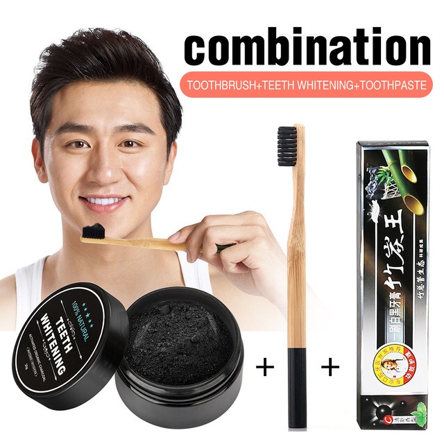 Deal 10/10 BỘT TRẮNG RĂNG THAN TRE HOẠT TÍNH 100% NATURAL TEETH WHITENING