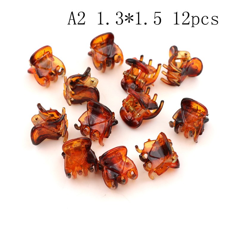 Bộ 12 Kẹp Tóc Nhựa Màu Đen Thiết Kế Nhỏ Gọn Tiện Dụng