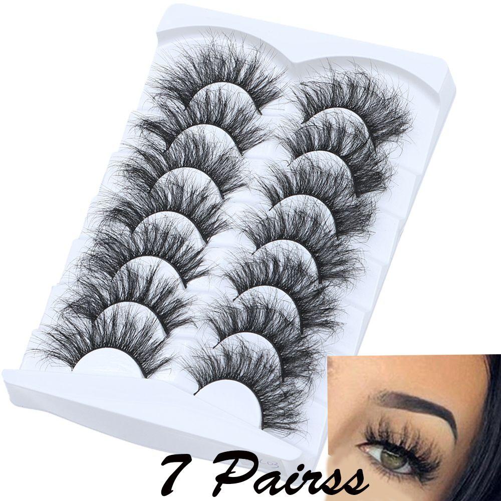 Bộ 7 Cặp Lông Mi Giả Nối Dài Dày Mềm Mại Có Thể Tái Sử Dụng