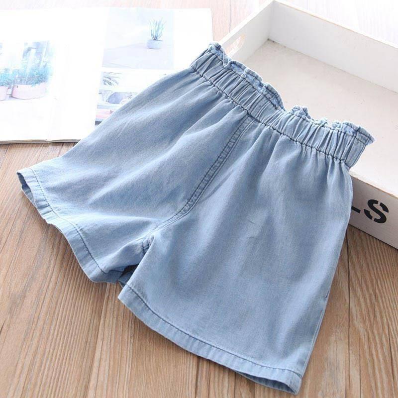 Giết trong giây giới hạn Quần short denim dáng rộng thời trang mùa hè phong cách phương Tây thoải mái cho bé gái