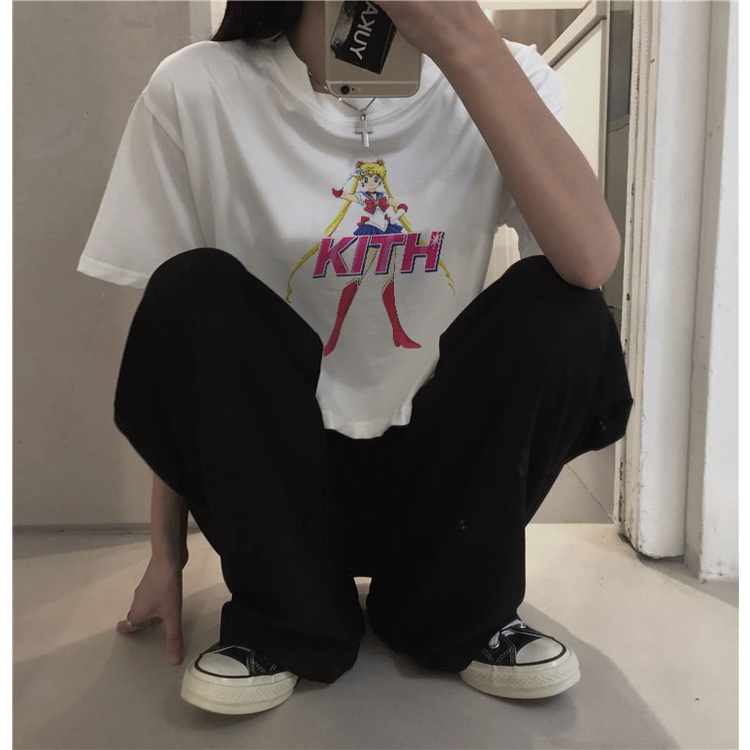 Áo Thun Crotop Form Rộng Unisex Tay Ngắn In Hình KITH Ulzzang Style Hàn Quốc TTT0193