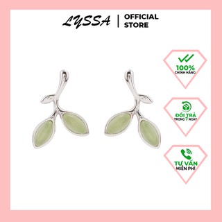 Khuyên tai bông tai nữ họa tiết lá Opal LYSSA đơn giản nữ tính BT001