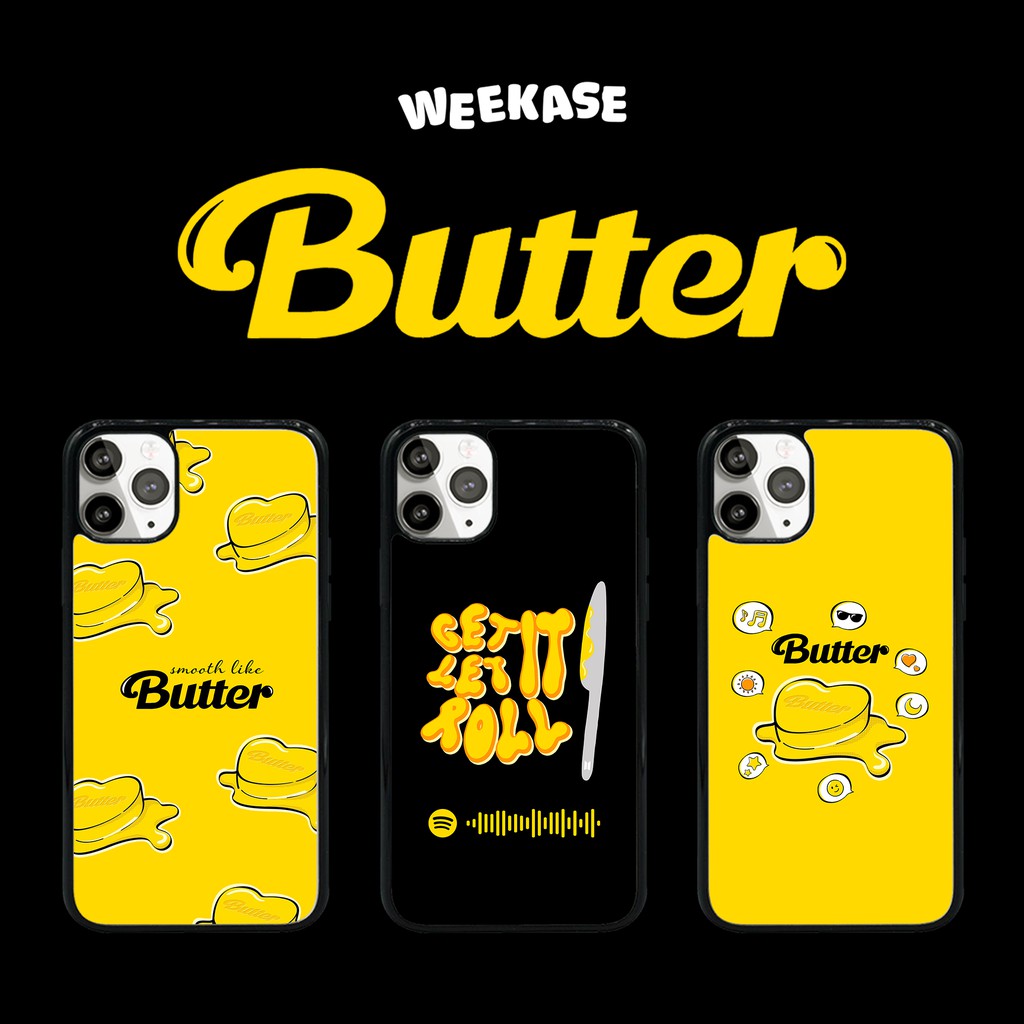 [Mua 2 ốp free 4 ảnh in theo yêu cầu] Ốp lưng iPhone viền đen chống va đập Weekase hình B.T.S "BUTTER", tất cả dòng máy