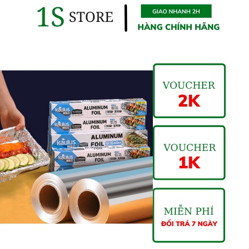 Giấy bạc nướng 10m KAULUS bọc thực phẩm dùng cho nồi chiên không dầu