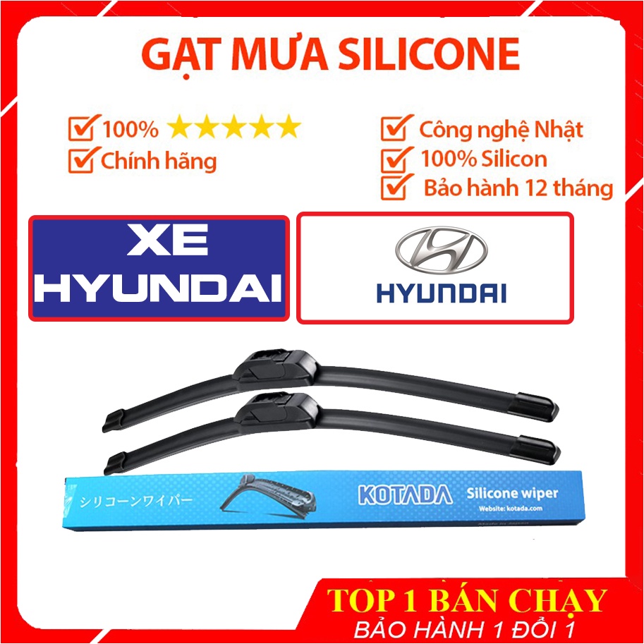 [Siêu Rẻ]  Bộ 2 Gạt Mưa ô tô Silicon Xe Huyndai KOTANA HD358 | Dễ lắp đặt,gạt sạch,êm | Chính Hãng bảo hành 1 đổi 1