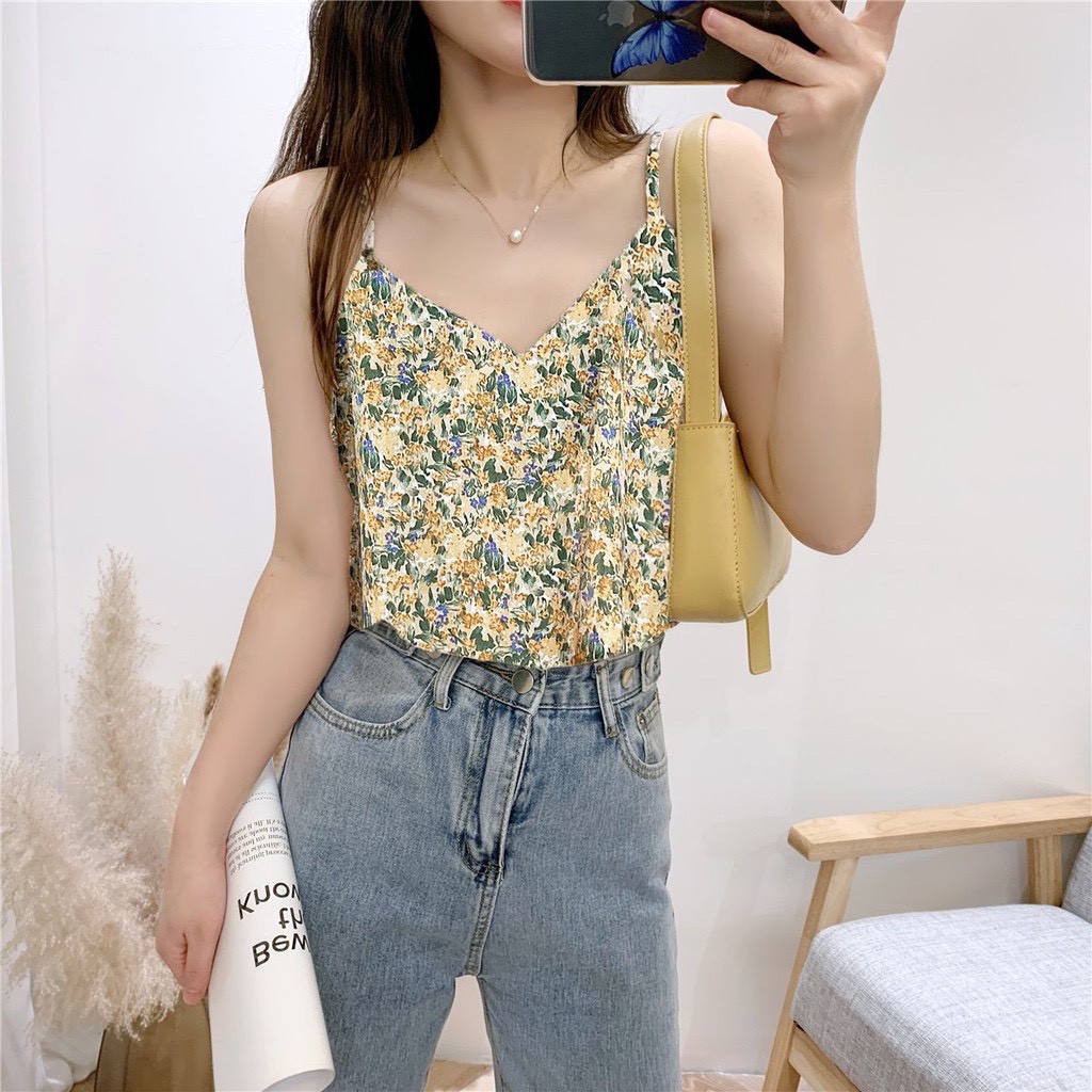 Áo Hai Dây Nữ Nhiều Màu Phong Cách Vintage HD09 | BigBuy360 - bigbuy360.vn