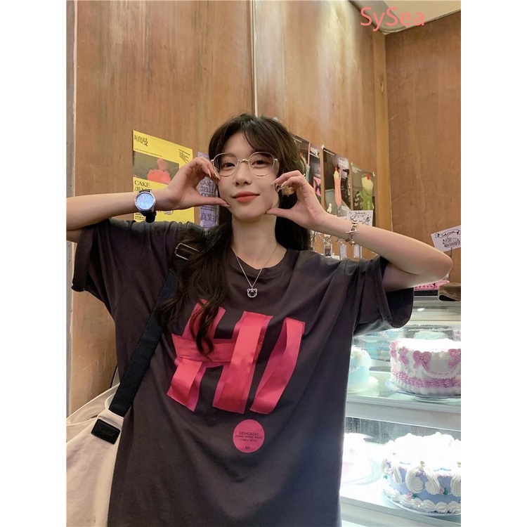 Áo Thun In Chữ Thời Trang Mùa Hè Hàn Quốc Dành Cho Nữ