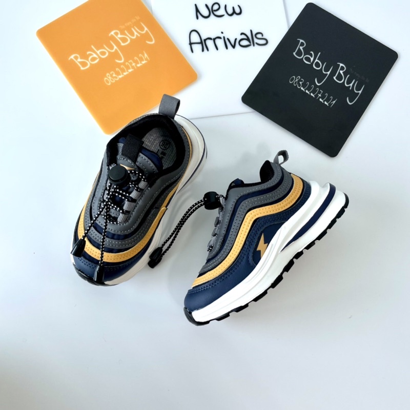 GIÀY THỂ THAO CHO BÉ , GIÀY SNEAKER BÉ TRAI VÀ BÉ GÁI (CAM BẠC - CAM GHI 22119)