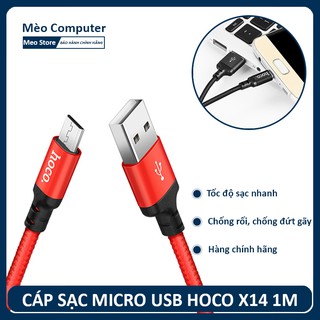 CÁP SẠC HOCO X14 CHO ANDROID-CÁP SẠC DÂY DÙ CHỐNG ĐỨT GÃY