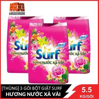 Giá sỉ nguyên thùng bột giặt Surf Hương nước xả vải Gói lớn 5.2kgX3