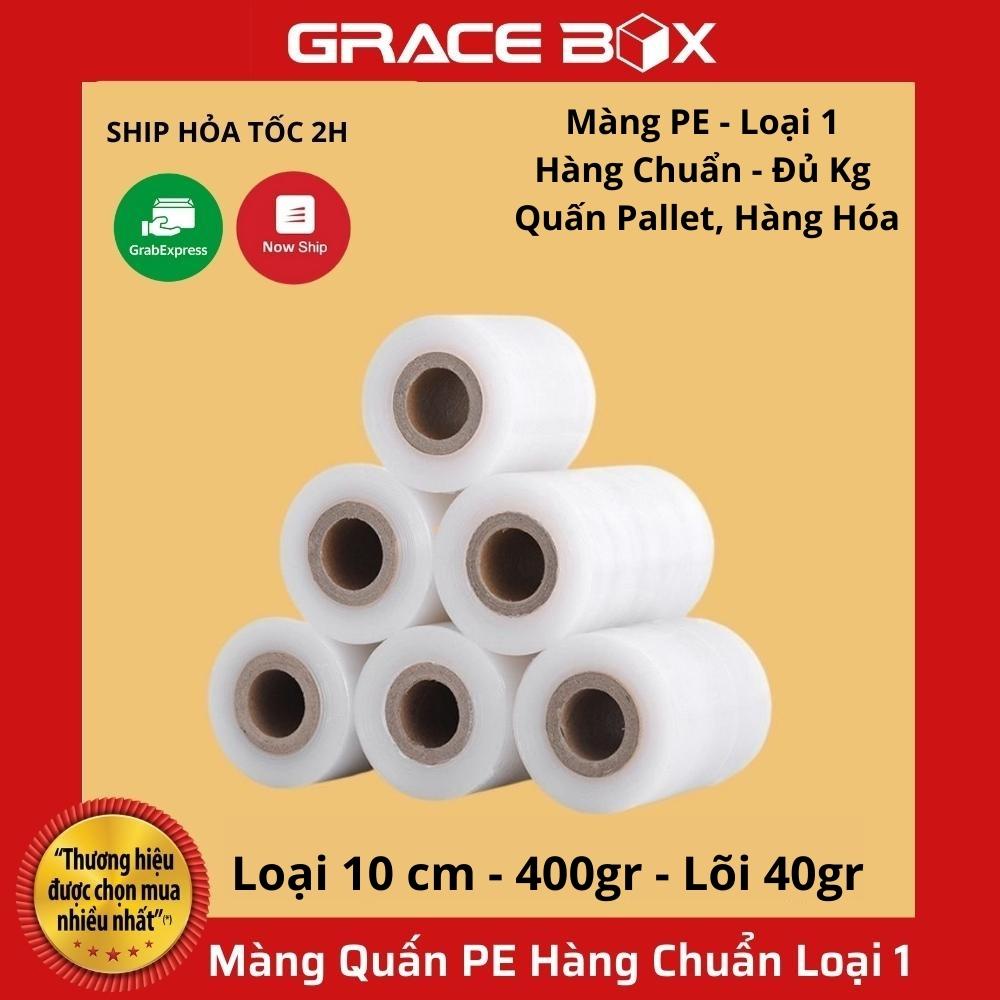 {Giá Xưởng} Màng PE Loại 10cm Nặng 400gr Lõi 40gr Quấn Hàng Hoá Tiêu Chuẩn Chất Lượng Loại 1 - Siêu Thị Bao Bì Grace Box