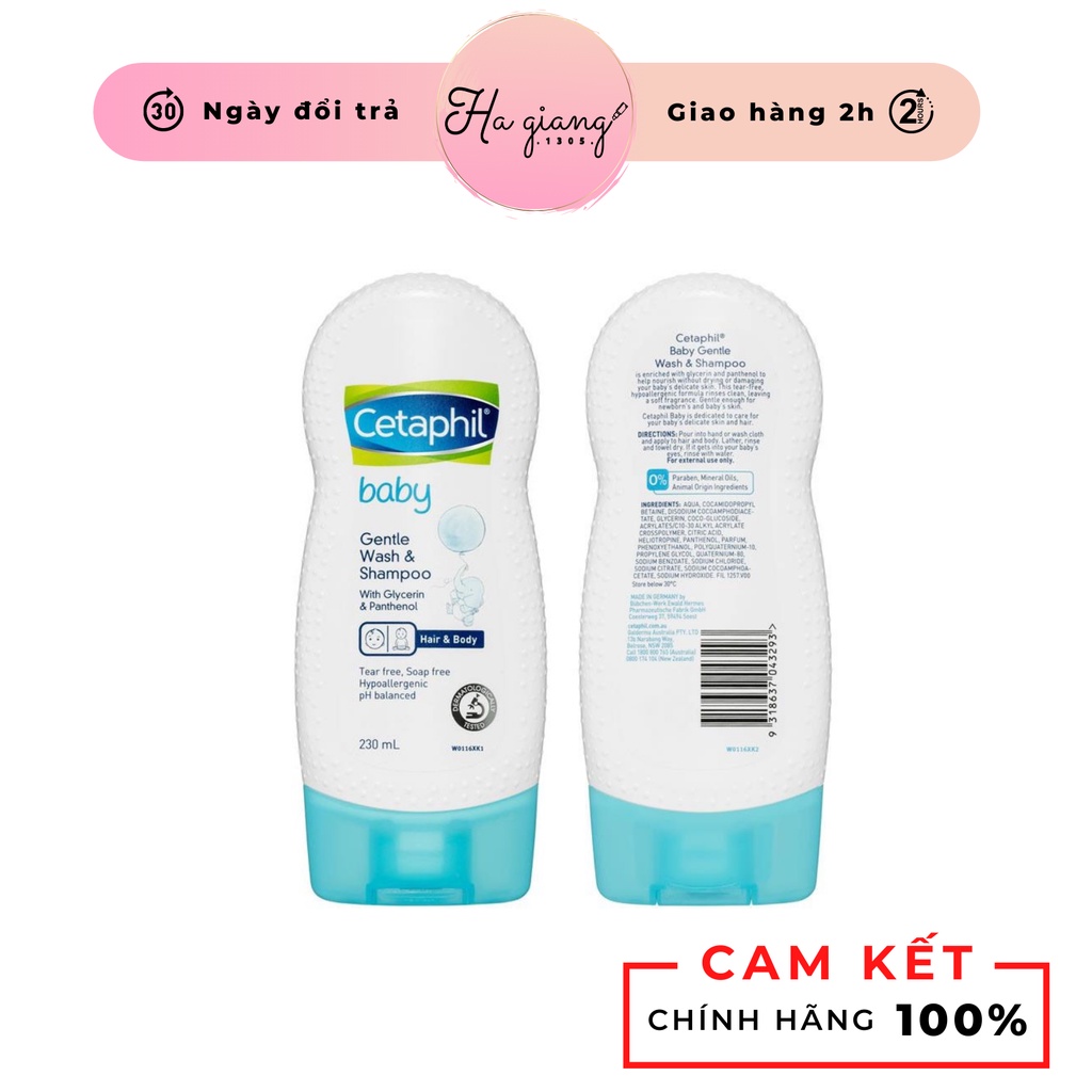 Sữa tắm gội toàn thân cho Bé Cetaphil Baby 230ml Face &amp; Body