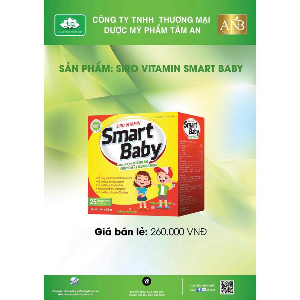 [CHÍNH HÃNG]Siro Vitamin Smart Baby Tâm An