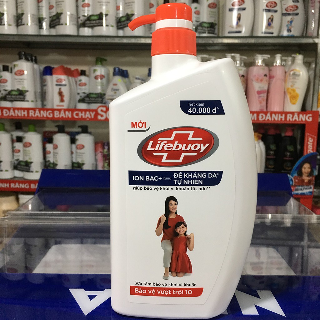 Sữa tắm Lifebuoy bảo vệ vượt trội 10 chai 850g (833ml)