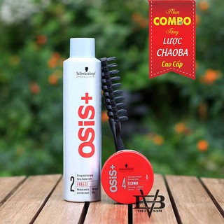 [CHÍNH HÃNG - BYVILAIN SHOP TPHCM] Combo Gôm xịt tóc Osis+ 2 300ml và Sáp vuốt tóc Osis+ 4 Flex Wax 85ml + tặng lược