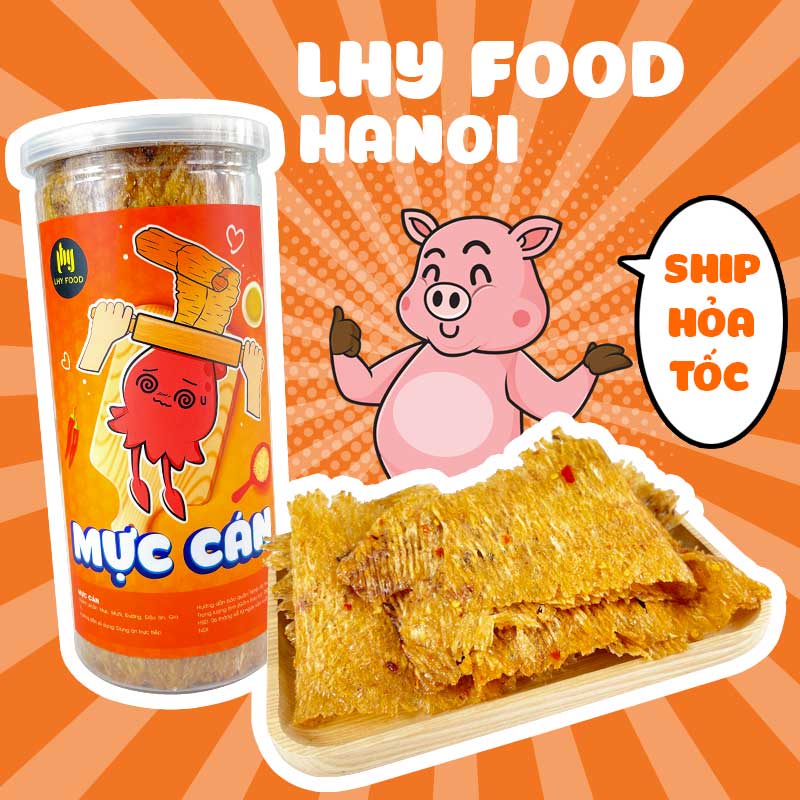 Khô mực cán tẩm gia vị 250g Khô mực cán miếng nguyên con dày ngon ngọt mặn thơm ít cay LhyFood đồ ăn vặt vừa ngon vừa rẻ