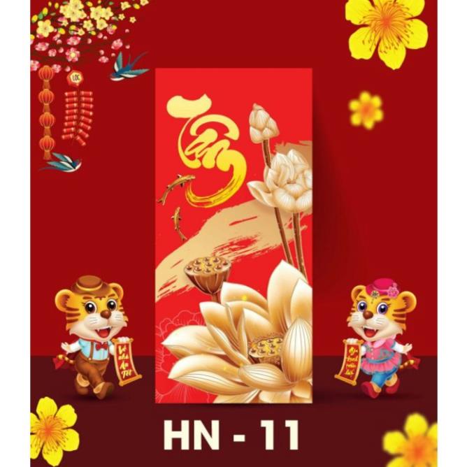 set 6 tờ lì xì in lụa size lớn nhất đựng vừa tờ 500