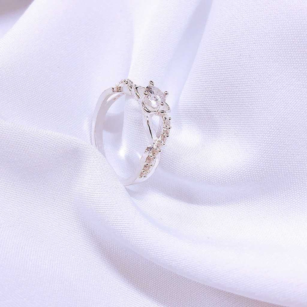 Nhẫn bạc thật JQN mẫu mới mặt hoa đẹp chất liệu bạc ta sáng đẹp, bền màu