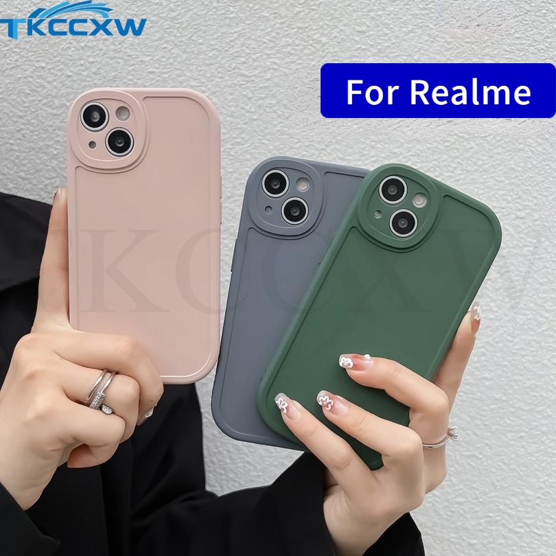 Ốp Điện Thoại Silicon Mềm Màu Trơn Hình Đôi Mắt Cho Realme 9i 9 Pro 2 Pro Q3t Q3s Q3i Q5i Q3 Q3 Pro Carnival Narzo 30 Pro