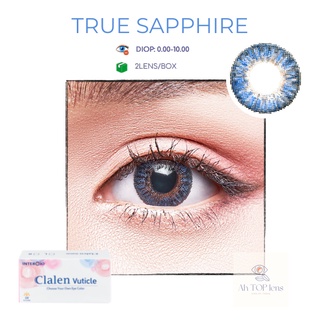 Kính áp tròng màu xanh TRUE SAPPHIRE, lens mắt Hàn Quốc sử dụng 3 tháng Clalen Vuticle