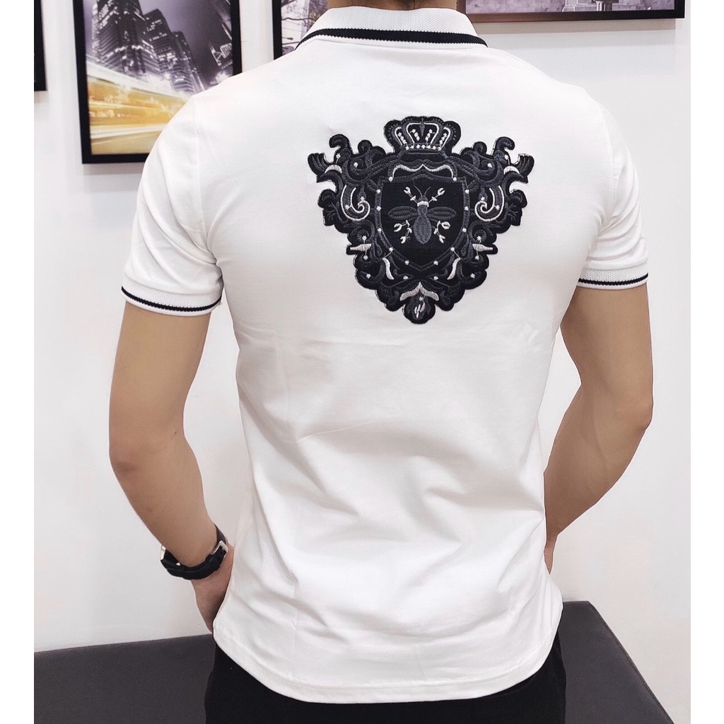Áo thun nam cao cấp có cổ tay ngắn, áo polo nam thuê logo vải cotton co dãn dày dặn 3 màu