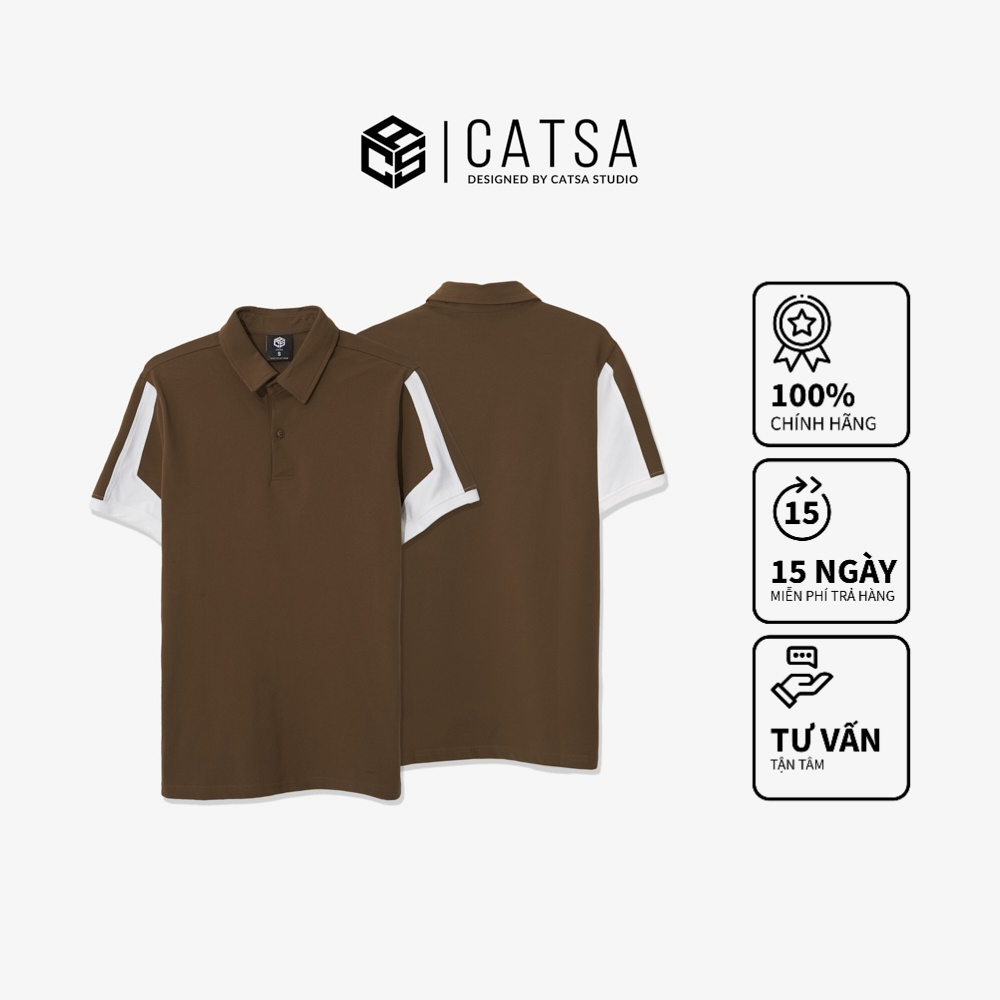 Áo Polo nam cổ bẻ vải thun cotton cao cấp, chuẩn form sang trọng CATSA ATP220