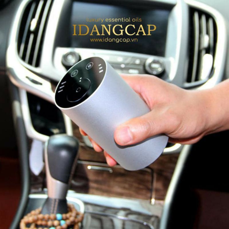 Máy khuếch tán tinh dầu nguyên chất dùng xe hơi cao cấp chính hãng IDANGCAP (tặng 10ml tinh dầu sả chanh)