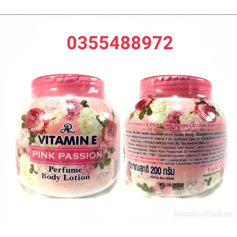 Kem dưỡng thể hương nước hoa AR Vitamin E Perfume Body Lotion Thái Lan