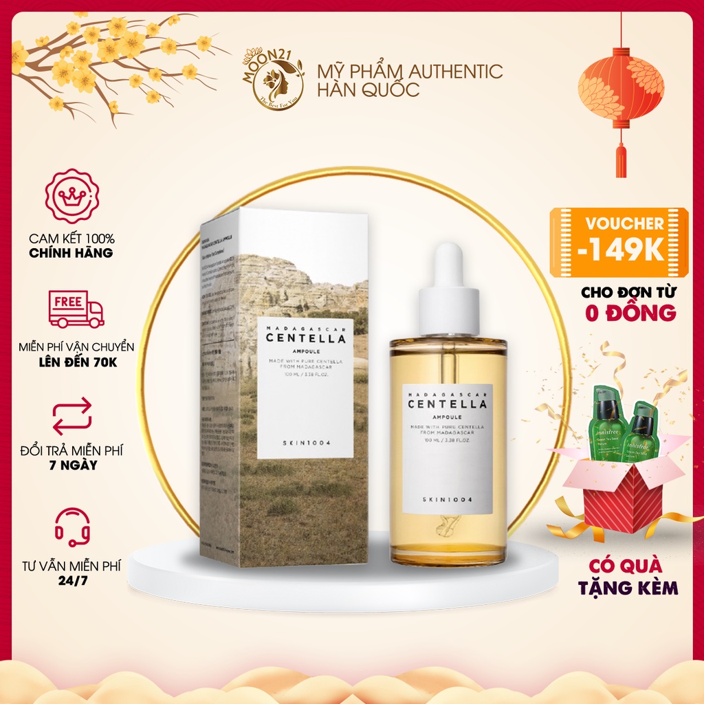 Tinh chất rau má Skin1004 MOON21 Serum Centella dưỡng da nhạy cảm Madagascar Skin1004 Centella Ampoule 100ml