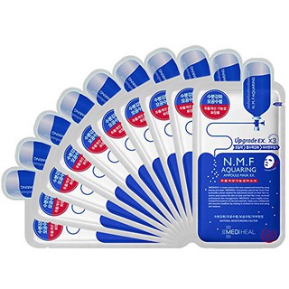 Hộp 10 Miếng N.M.F Mediheal Aquaring Ampoule Mask Upgrade EX  Mặt Nạ Cấp Ẩm Cho Da 25ml x10 [chính hãng]