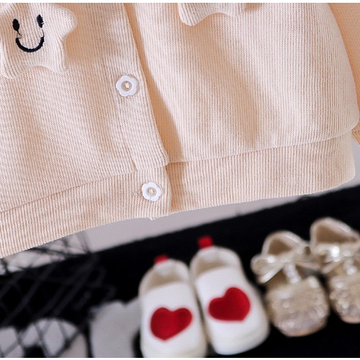 Áo Khoác Cardigan Tay Dài Thoải Mái Thời Trang Cho Bé Gái 0-4 Tuổi