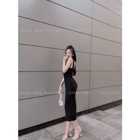 Đầm Body Hai Dây Bản To Dáng Dài Váy Dự Tiệc Chất Xốp Xịn