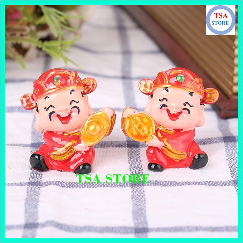 Thần tài mini 6cm Tết 2024 Phụ kiện tiểu cảnh terrarium, trang trí tiểu cảnh/chậu cây mini/bonsai/sen đá/xương rồng