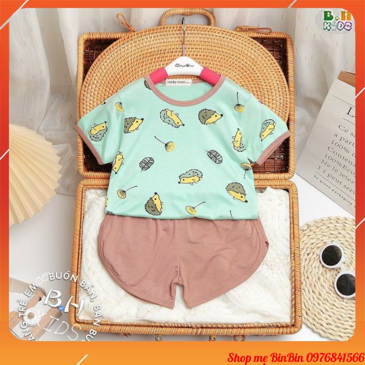 Bộ cộc tay Minky Mom họa tiết đáng yêu, chất liệu thun lạnh loại 1 mềm mịn, thoáng mát cho bé từ 7kg đến 20kg