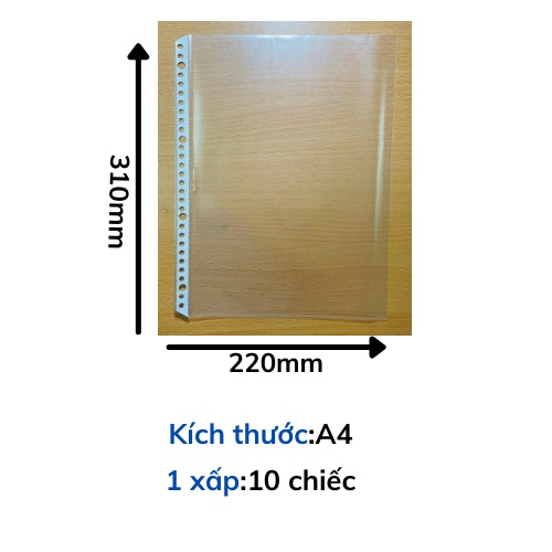 Bìa Lá Lỗ Nhựa A4, Bìa Đục Lỗ, Bìa Đựng Hồ Sơ Plus dày 92372A