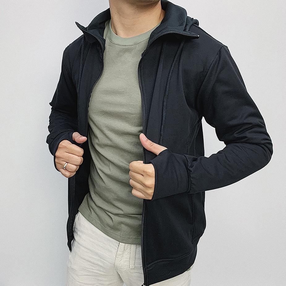 Áo khoác nỉ chính hãng AKB, áo khoác nỉ có mũ kiểu hoodie, hàng VNXK