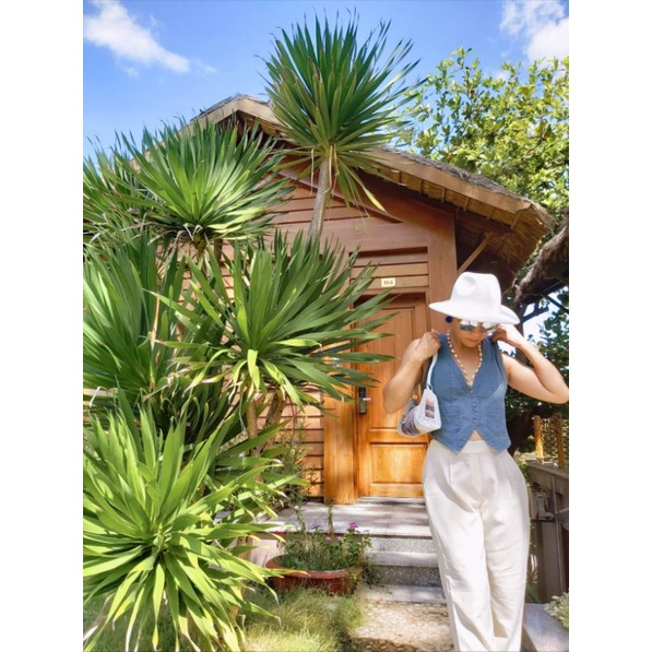 Set áo vest ngắn và quần tây nữ
