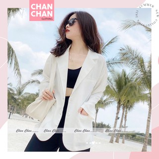 Áo Blazer Nữ 1 Lớp Trơn | Nâu Tây, Đen, Trắng, Dáng Dài | Khoác Vest Nữ Hàn Quốc, Freesize, Mùa Hè | Chan Chan Official